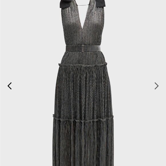 Sabina Musayev Ray Tiered Satin Dress with Bows XS - Picture 1 of 16